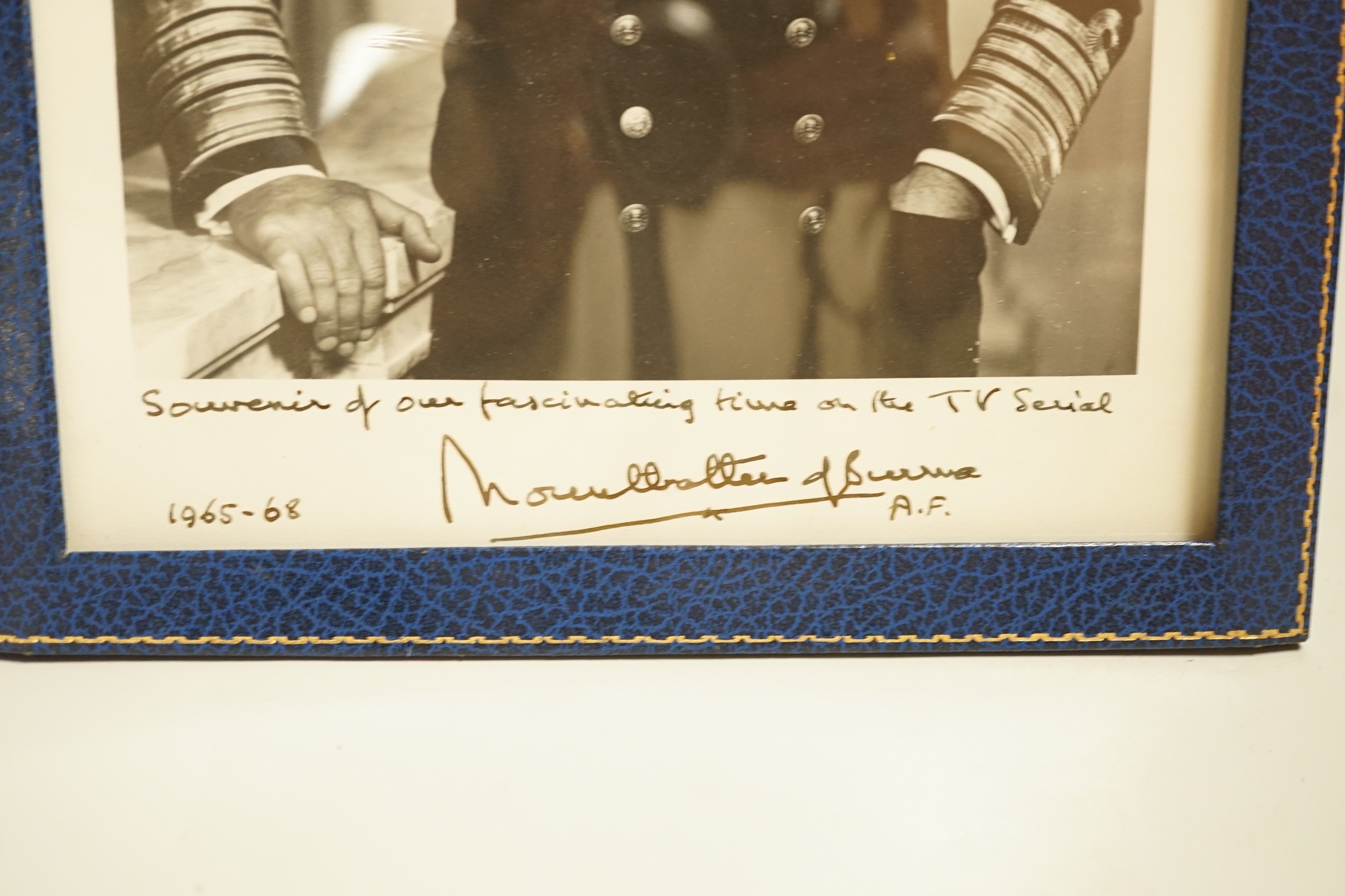 Lord Mountbatten of Burma, a signed photograph dated 1968 with dedication in gilt tooled Jarrolds easel frame together with related ephemera and two photographs